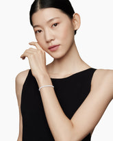 DY Bel Aire Color Box Chain Bracelet in White Acrylic with 14K Yellow Gold Accent, 4mm